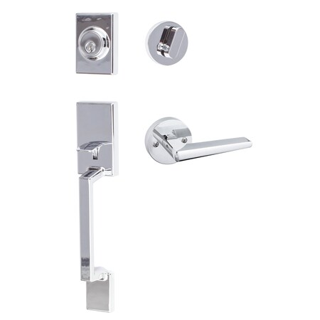 Sure-Loc Hardware Sure-Loc Hardware Stockholm Handleset, Basel Round Handleset Trim, Polished Chrome SH507-R-BS-RD 26